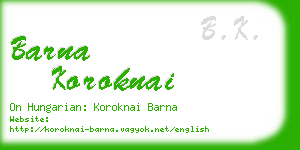 barna koroknai business card